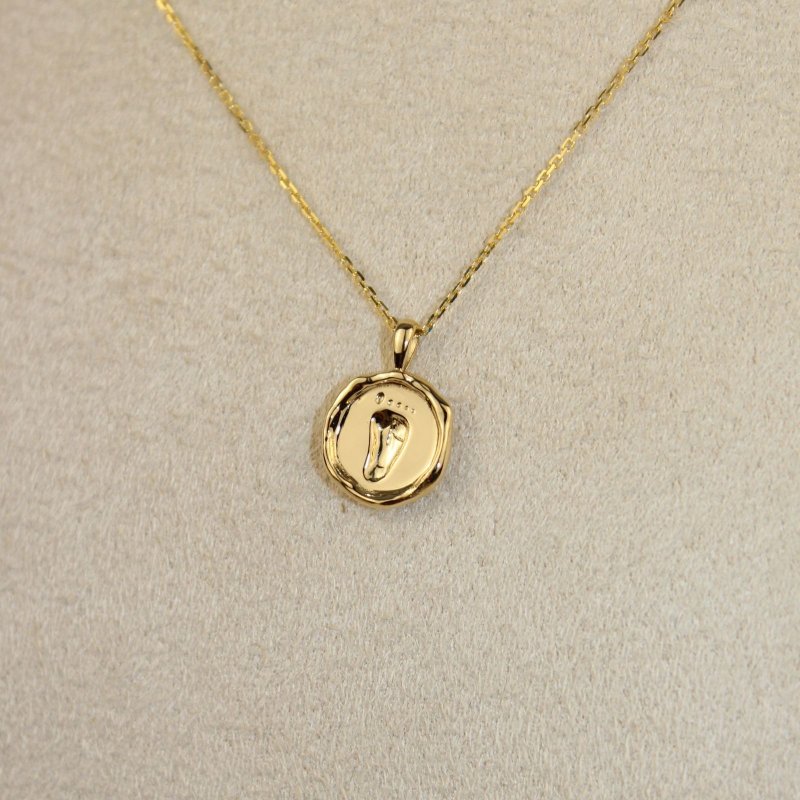 【专属印记】18K 宝宝脚丫项链 全订制 定制化礼物 - 项链 - 贵金属 金色