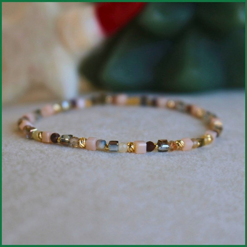 手环 转化负能量 黑金 彼得石 水晶 天然石 - under the rose - - 手链/手环 - 宝石 咖啡色