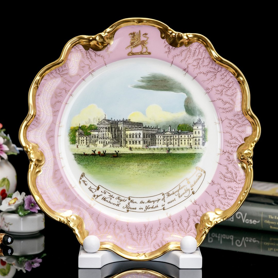 限量英国制 Wedgwood Coalport 手绘英伦古堡 华丽骨瓷盘壁挂盘 - 墙贴/壁贴 - 瓷 