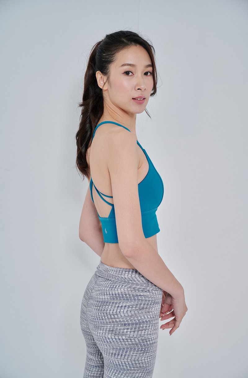 春夏穿搭【Yoga Flow】Alma Bra-Aquamarine Blue  快速出货 - 女装瑜珈服 - 聚酯纤维 