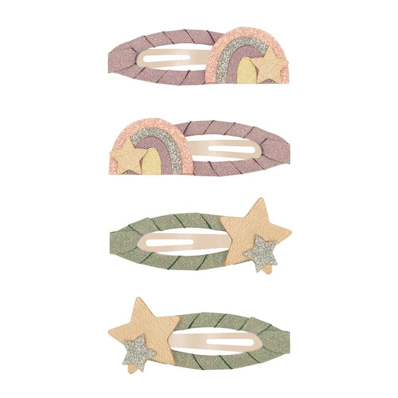 英国Mimi & Lula_SS25_梦幻花园_星星彩虹滴答夹4入 发饰 - 发饰 - 聚酯纤维 