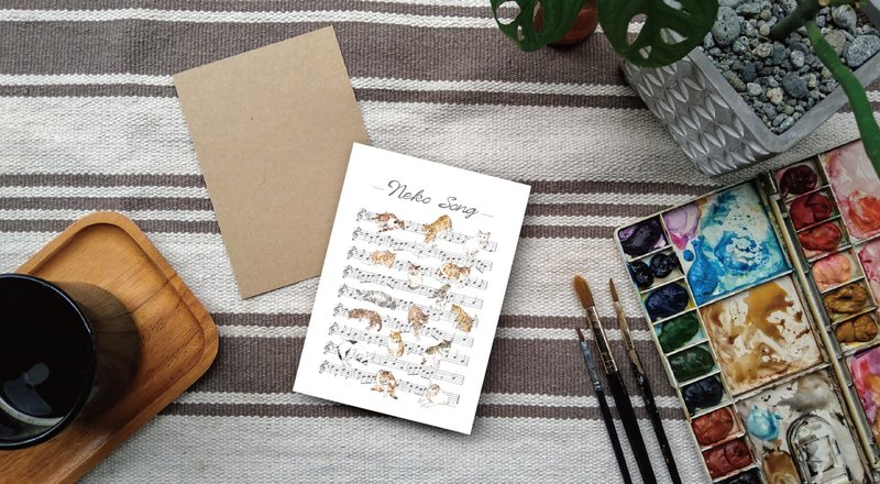 neko song猫咪之歌伪乐谱五线谱明信片 - 卡片/明信片 - 纸 