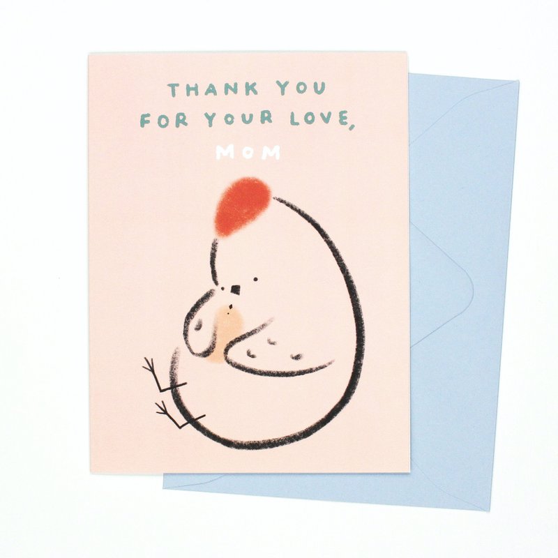 Card for Mom - Thank you for your love, MOM - 卡片/明信片 - 纸 粉红色