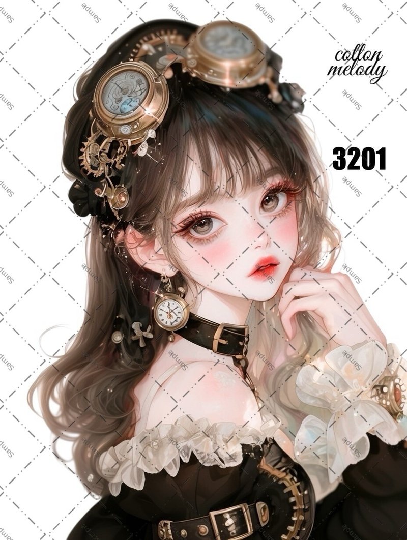 original sticker no.3201 人物贴纸 原创贴纸 原创人物贴纸 装饰贴纸 cotton melody - 贴纸 - 纸 