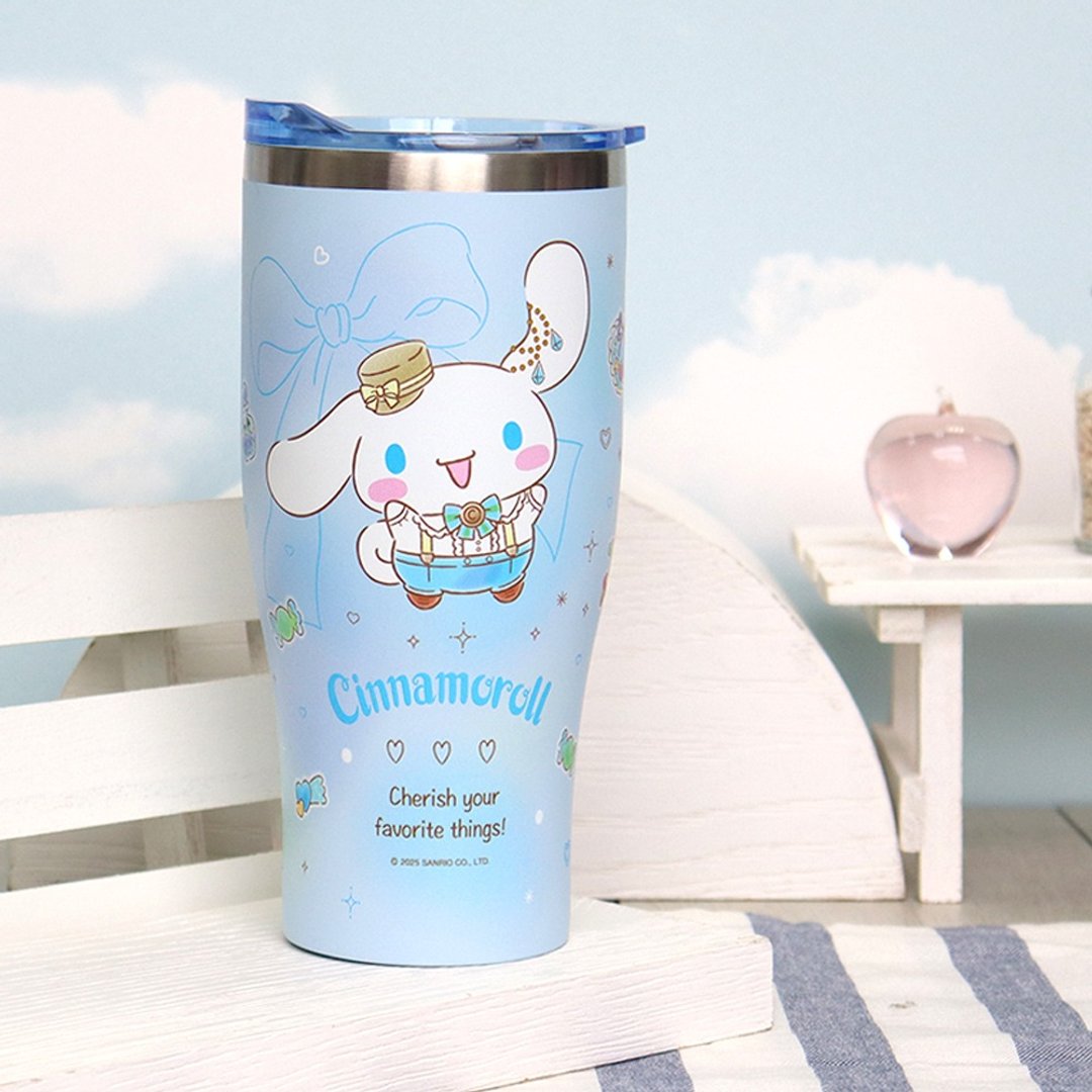 【Sanrio 三丽鸥】不锈钢真空酷乐杯900ml-爱心系列-大耳狗 - 保温瓶/保温杯 - 不锈钢 蓝色