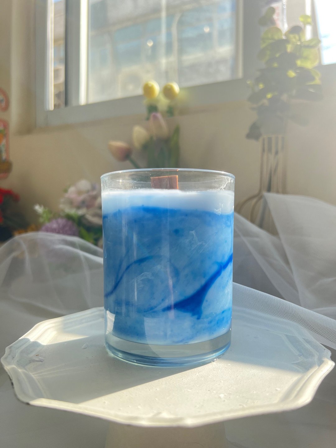 晕染香薰蜡烛杯 - 蓝 - 蜡烛/烛台 - 蜡 蓝色