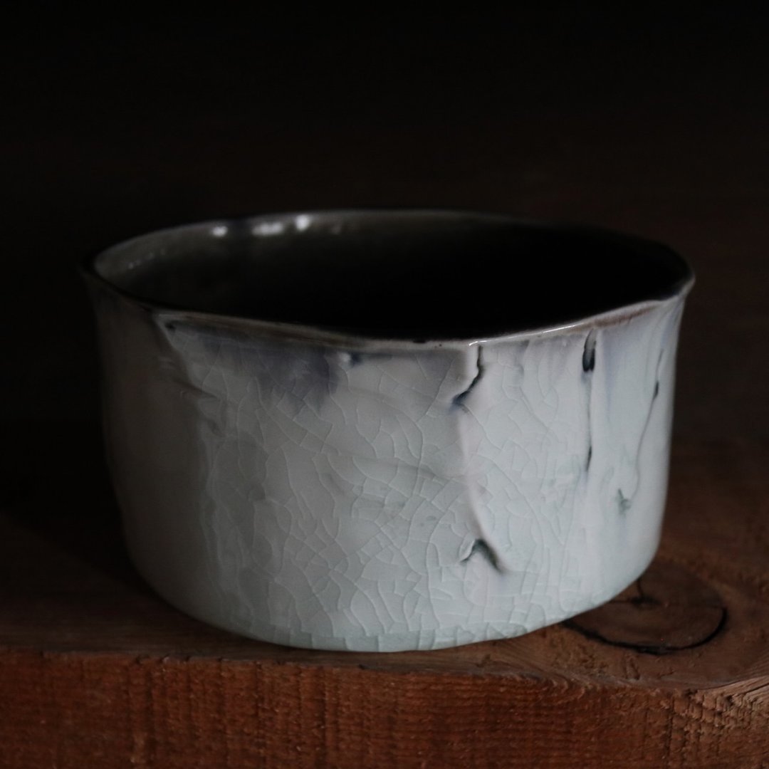 墨染・柴烧水盂 - 茶具/茶杯 - 瓷 白色