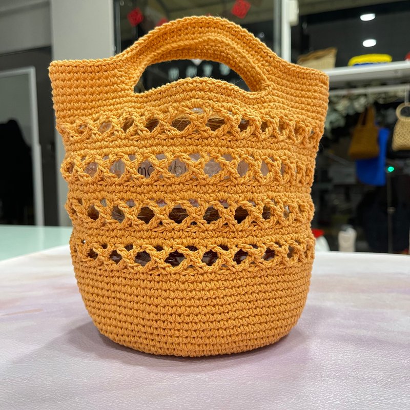 简约小巧 X镂空 钩针编织手提包 - 手提包/手提袋 - 棉．麻 