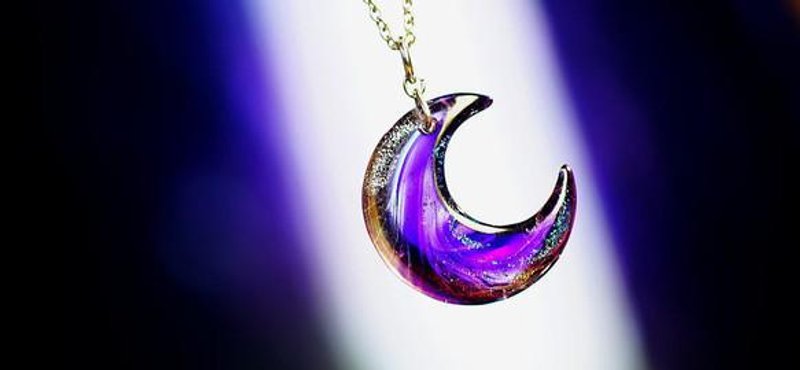 [Made to order] First quarter moon --Shiun no Hikari-- - 项链 - 其他金属 紫色