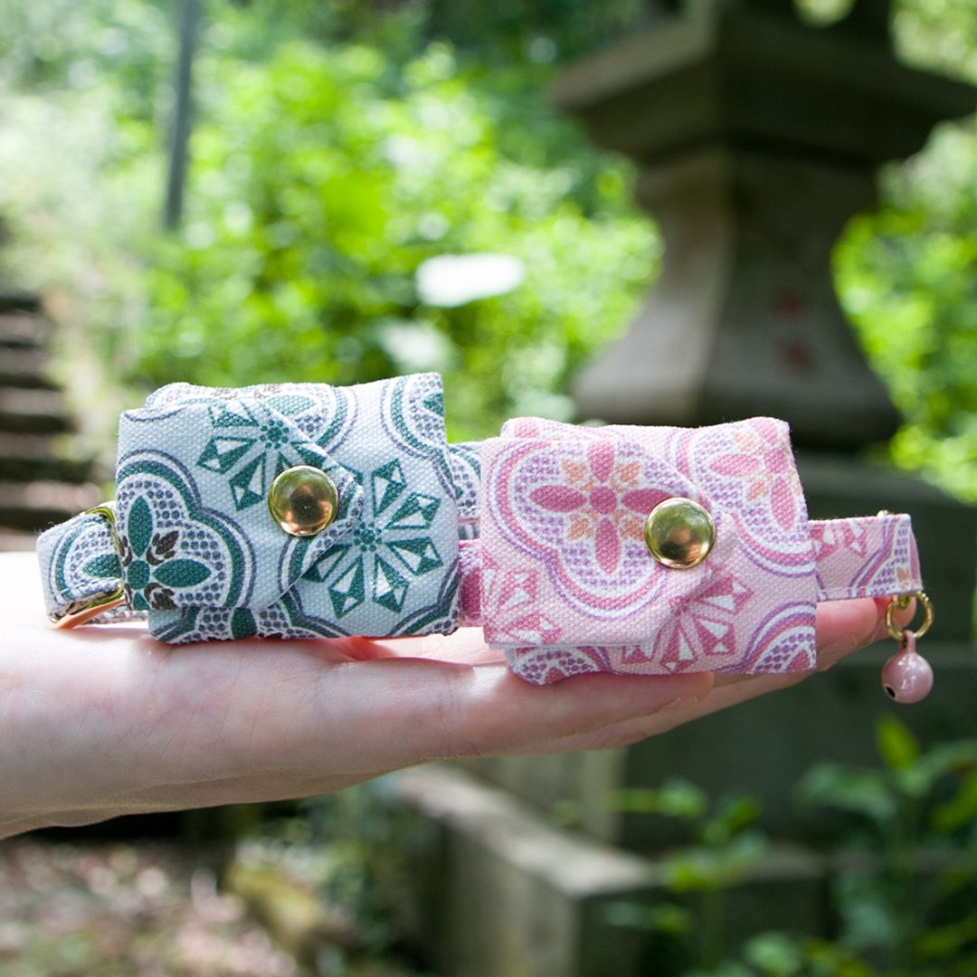 海棠窗花系列-Airtag袋 猫项圈 狗项圈 定制化尺寸 刻字服务 吊牌 - 项圈/牵绳 - 棉 