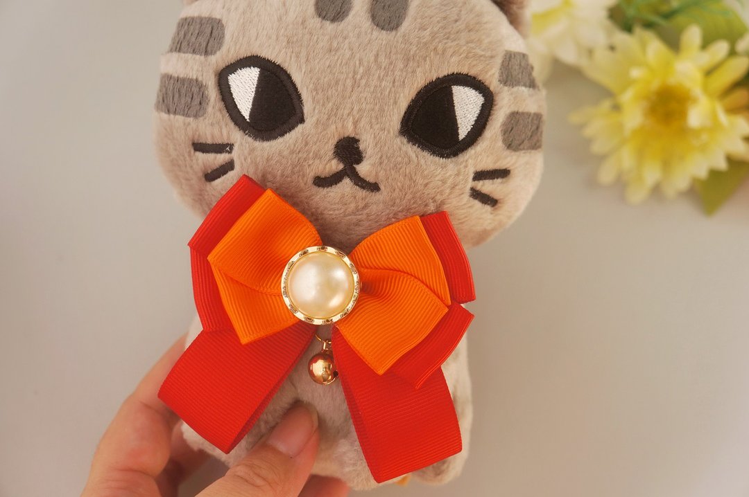 猫咪狗狗兔子-小型(P-S)-三角巾领巾手工项圈-长领结 猫咪安全扣 - 项圈/牵绳 - 其他材质 多色