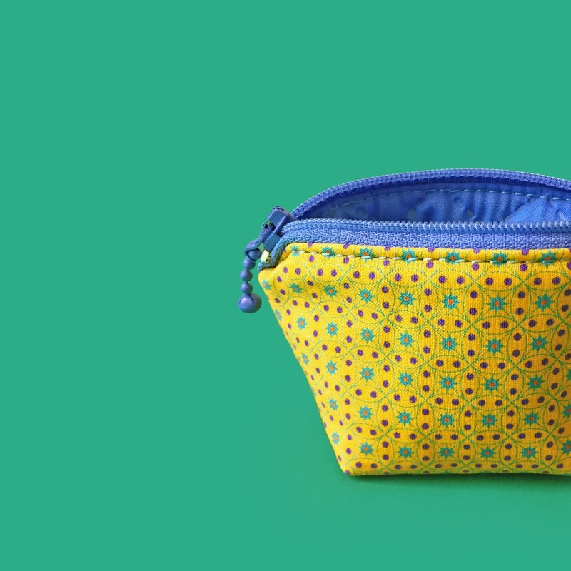 点点同心圆 收纳包/零钱包 - 零钱包 - 棉．麻 黄色