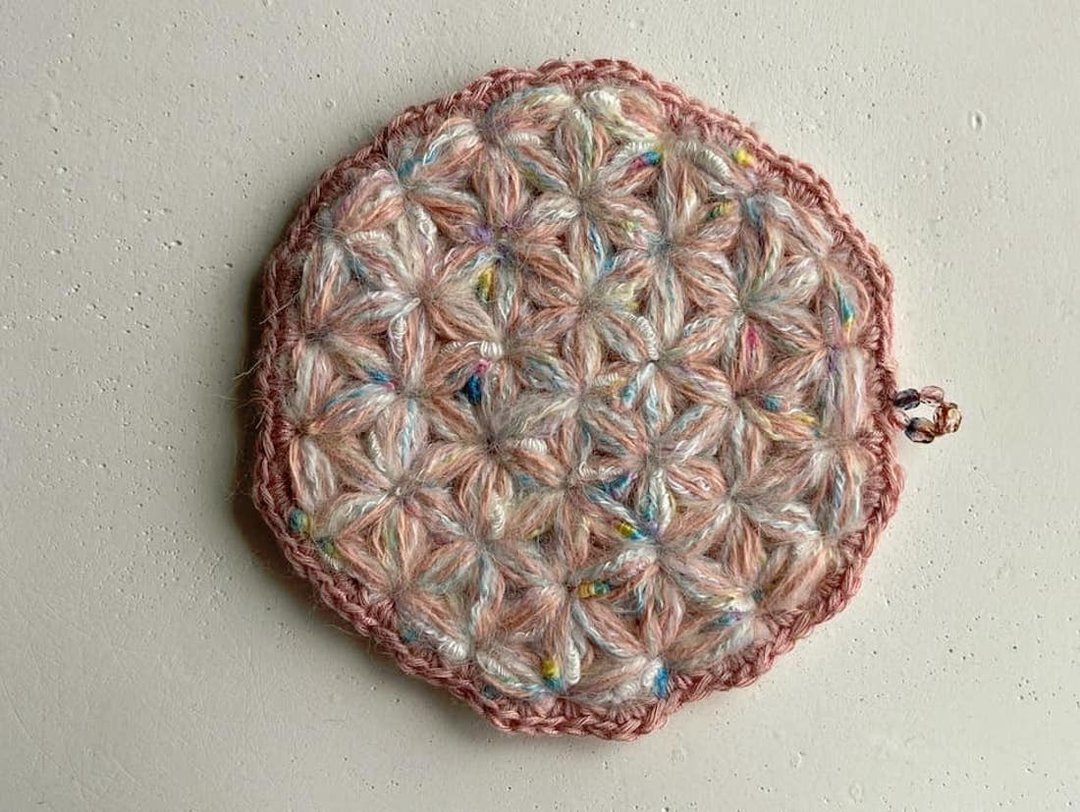Knitting 生命之花编织垫 - 河边的晚霞 - 杯垫 - 棉 