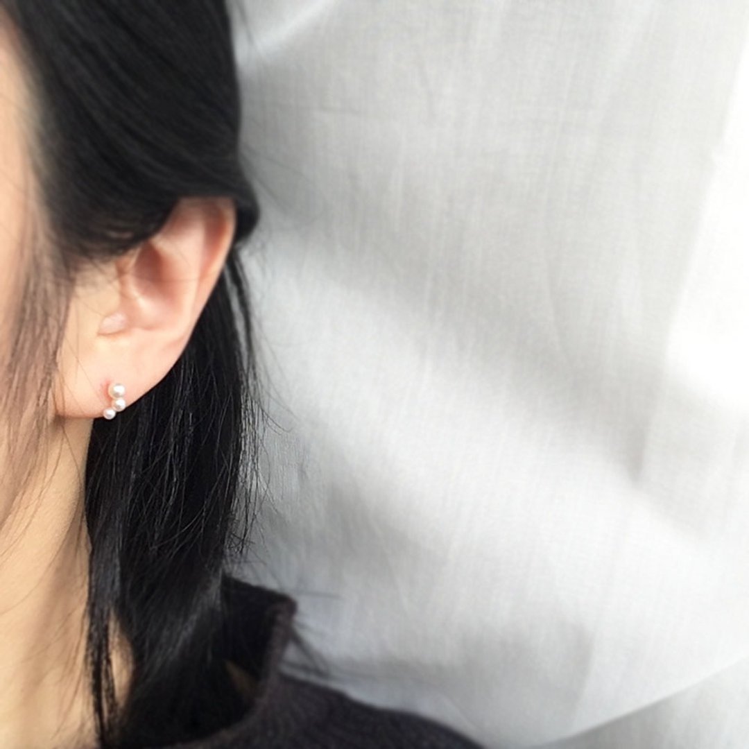 [K14GF] Pearl earrings - 耳环/耳夹 - 珍珠 白色