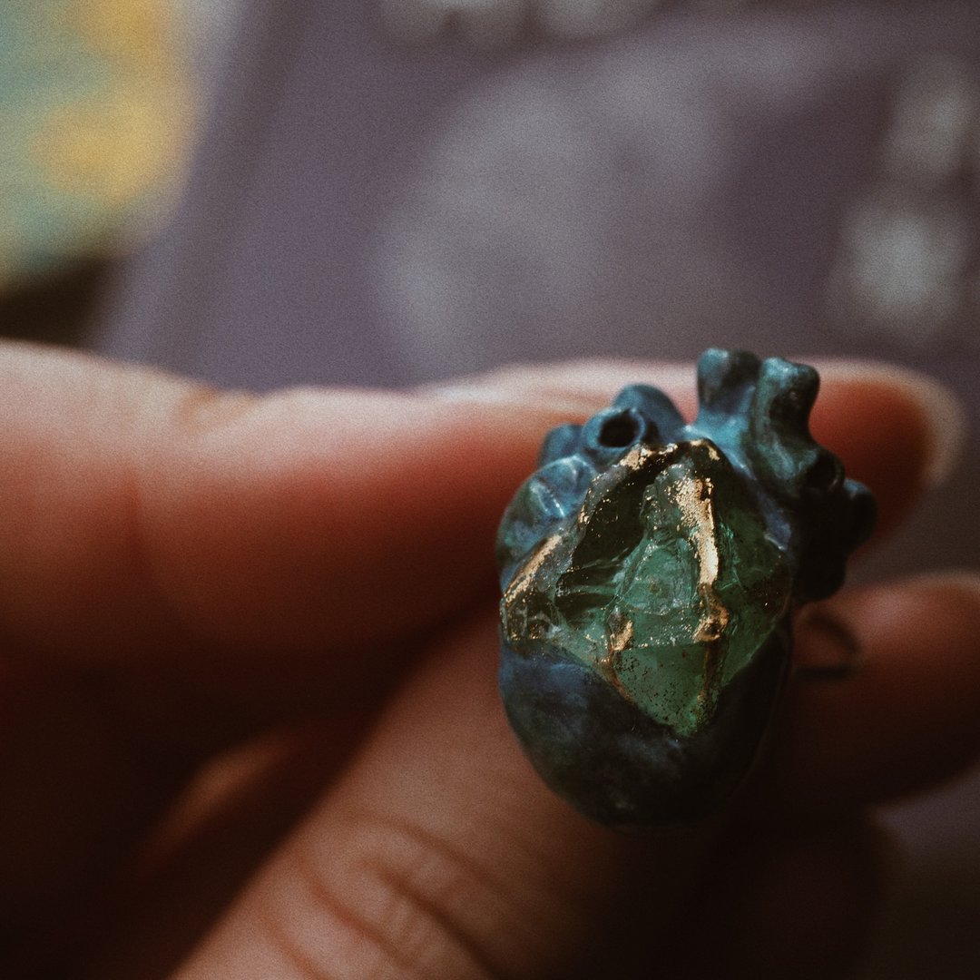人鱼的泪与心脏 戒指 - 戒指 - 粘土 