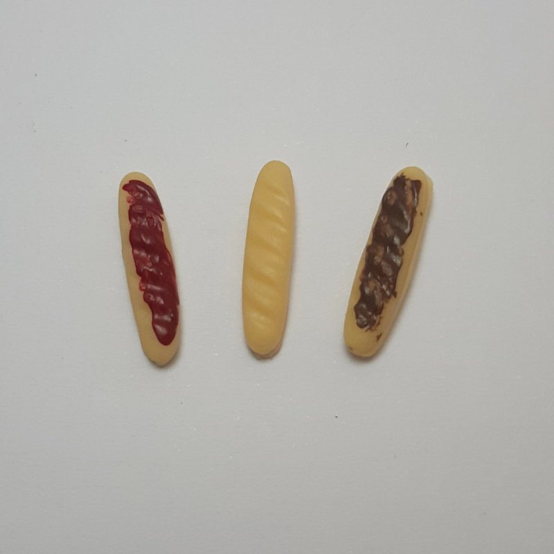 100 baguette Food Miniature Handmade Dollhouse collectible Pretend Play - 摆饰 - 粘土 黄色