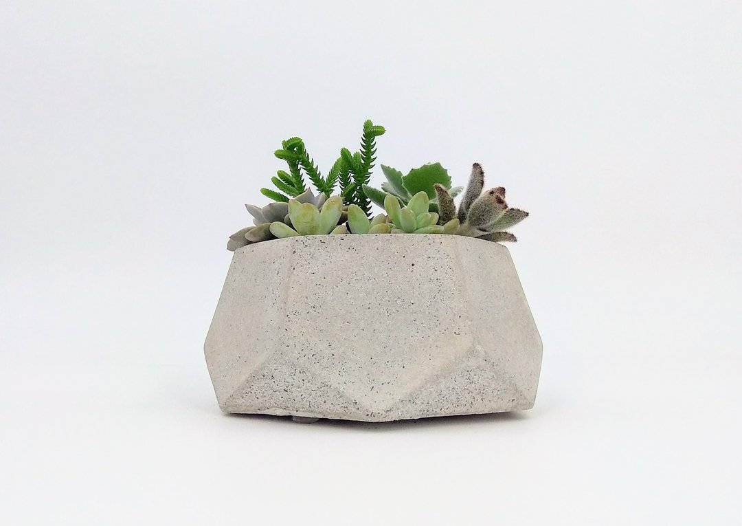 【六角型盆#2】水泥花器/水泥盆栽/水泥植栽(不含植物) - 植栽/盆栽 - 水泥 灰色
