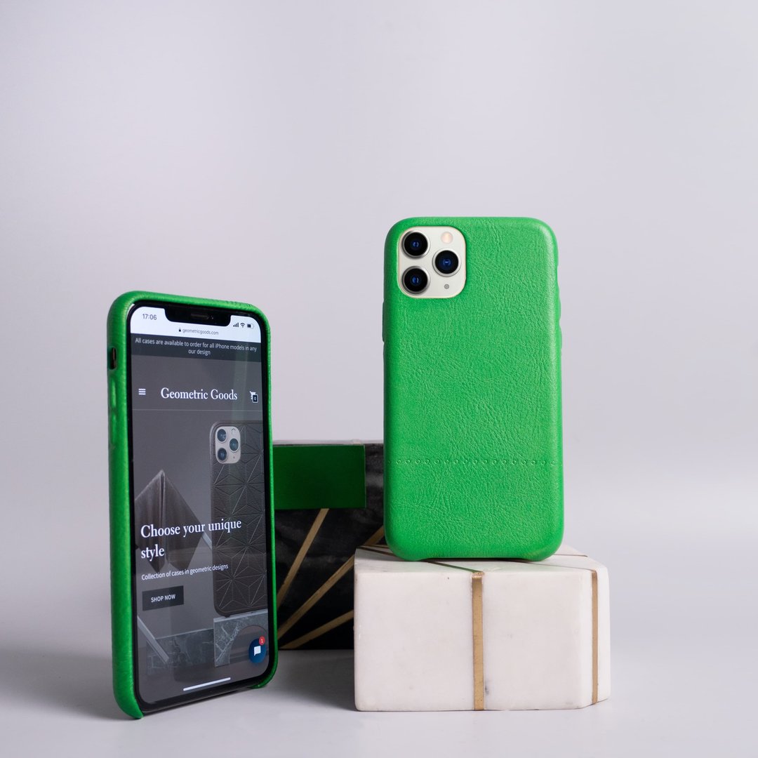 LEATHER case for iPhone 11 Pro/11 Pro Max / Xs Max / XR in Lime Green color - 手机壳/手机套 - 其他材质 绿色