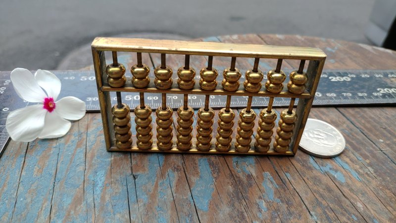 早期老台湾外销铜制品实心老铜算盘纸镇摆饰 - 其他 - 其他金属 