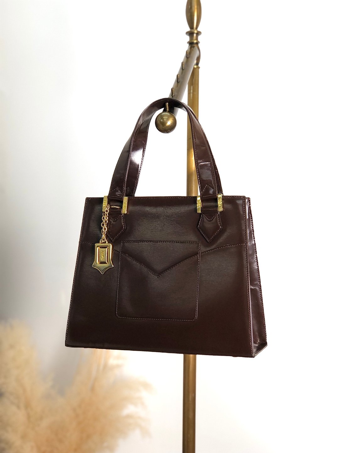 【日本直送，二手包装】Yves Saint Laurent 手袋棕YSL Charm 皮革托特包 4bkwac - 手提包/手提袋 - 真皮 咖啡色