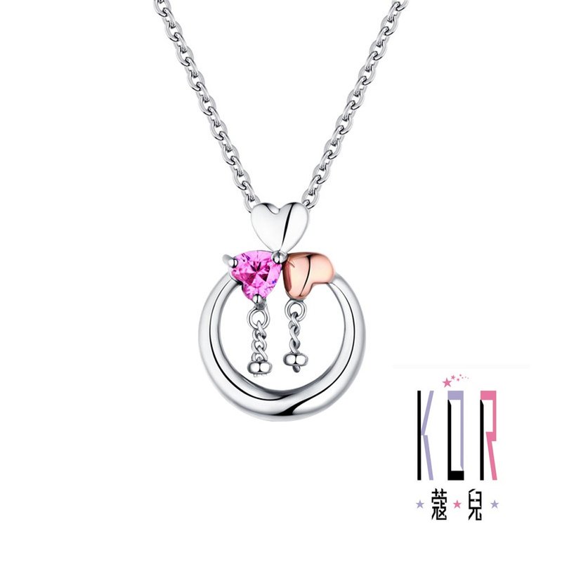 心 聚 14K金白钢 项链 - 项链 - 钻石 银色