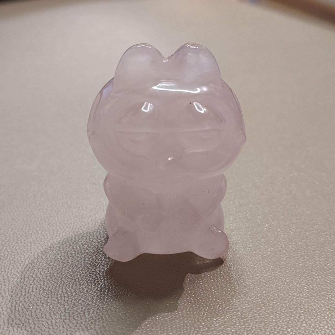 粉晶加菲猫 - 改善人缘 增加姻缘 - 摆饰 - 水晶 