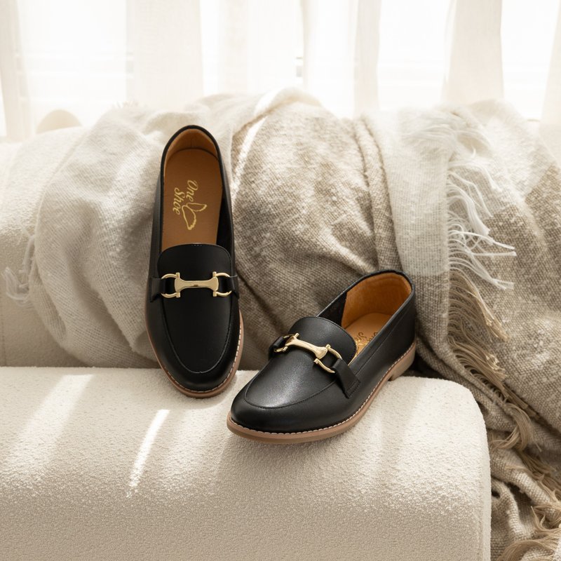 经典鞋款・秋冬必备 席恩 微跟乐福鞋 黑色 - 其他女款皮鞋 - 真皮 黑色