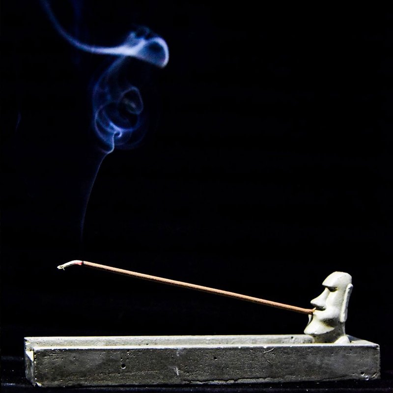 进化版  水泥制复活岛线香座 订制品 情人节 毕业礼  交换礼物 - 香薰/精油/线香 - 水泥 灰色