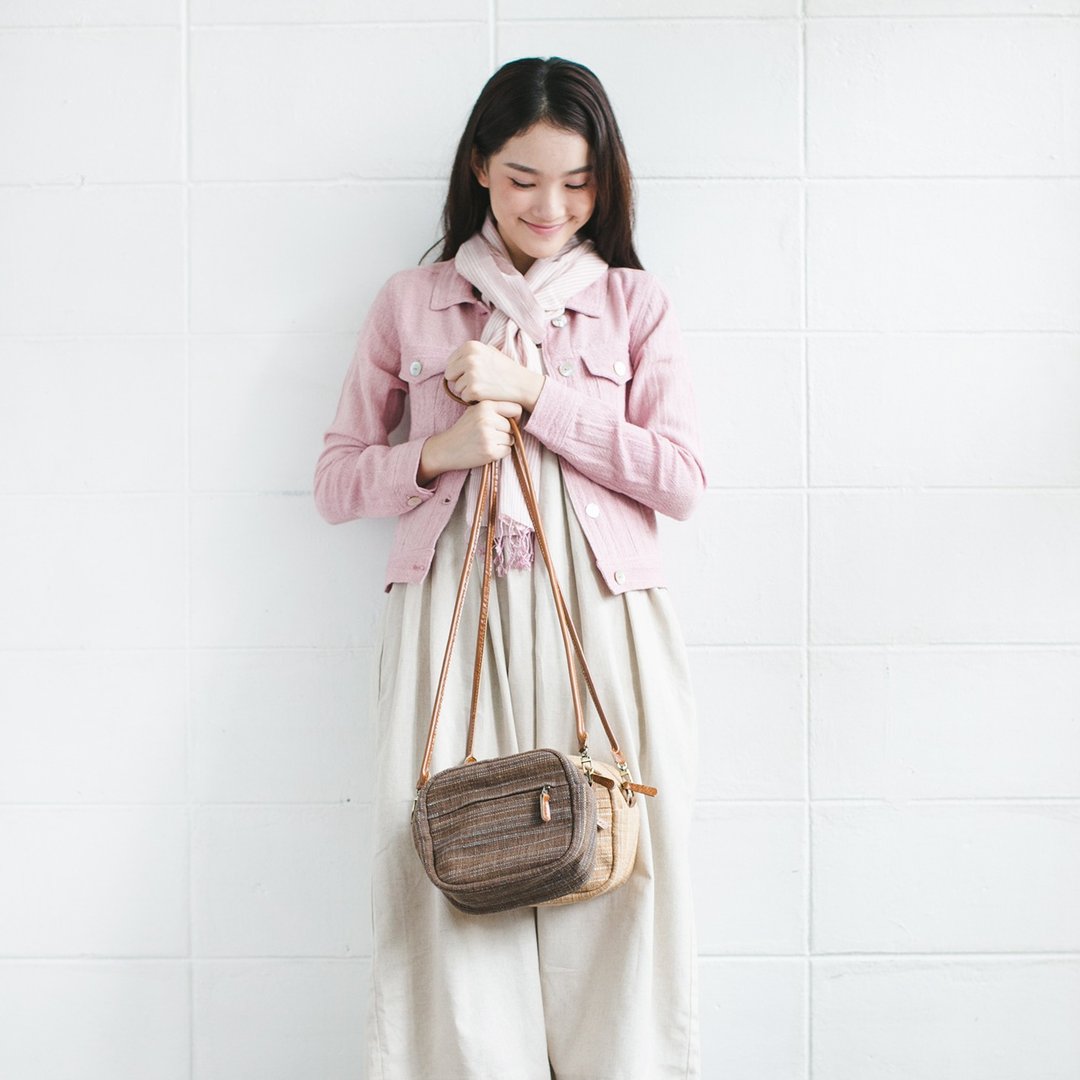 Jackets with Little Pockets Botanical Dyed Cotton Pink Color - 女装休闲/机能外套 - 棉 粉红色