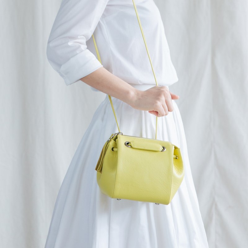 CUDDLE BAG - LEATHER CROSS BODY/HANDBAGS-YELLOW - 侧背包/斜挎包 - 真皮 黄色