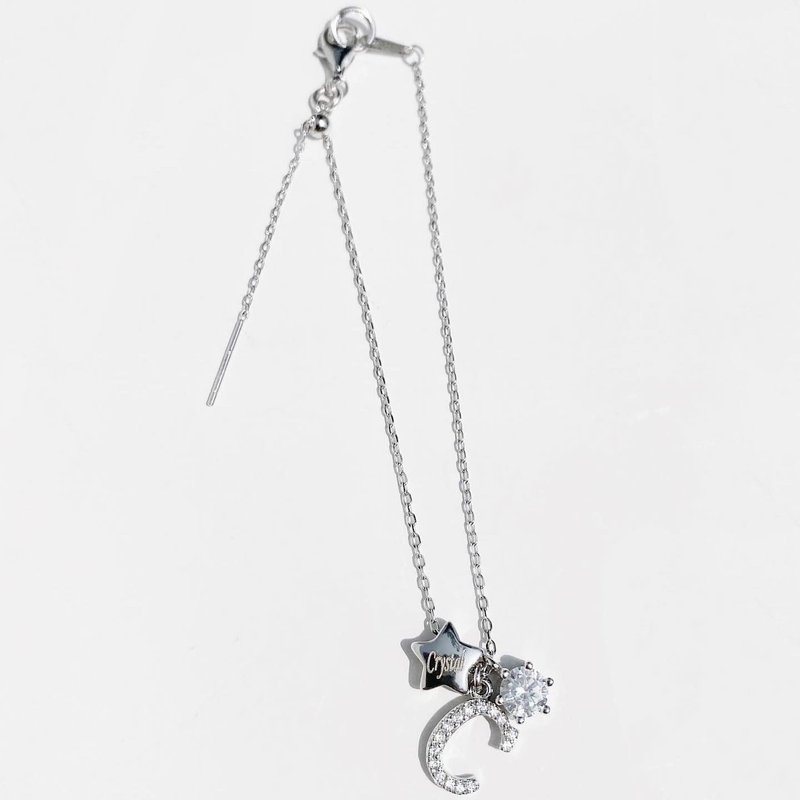 DearBell 925纯银星星水晶刻名字母手链 - BB0033 - 手链/手环 - 纯银 