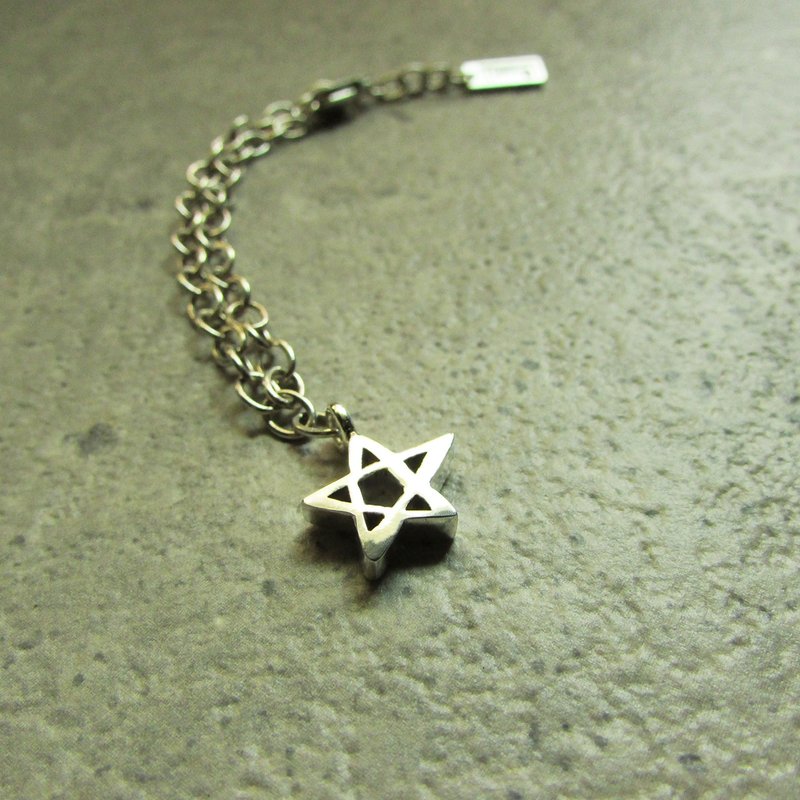 estrella bracelet_星星手链 | 925银 限量 star 设计师手作 - 手链/手环 - 银 银色