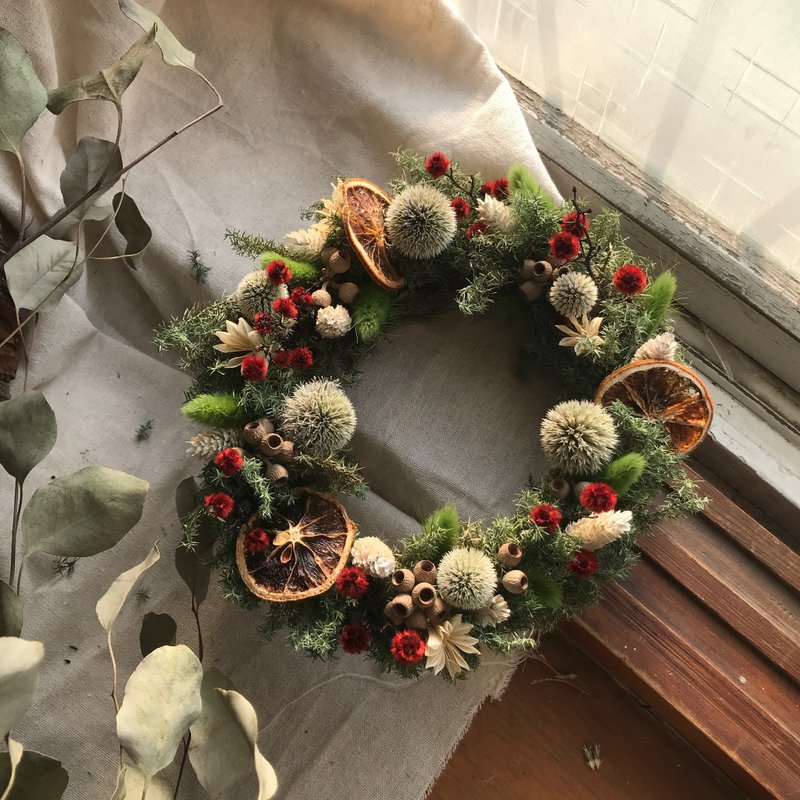 圣诞雪松大花圈手作课程 干燥花 圣诞手作系列 - 植栽 - 植物．花 