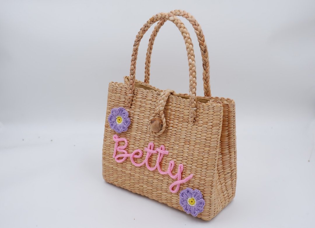 特别订制礼物 购物袋 Straw tote bag 稻草手提袋 草编包 - 手提包/手提袋 - 植物．花 