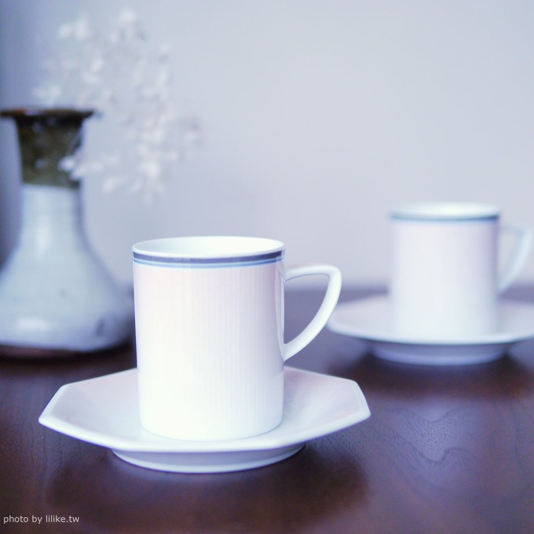 Noritake 渐层八角对杯组 - 咖啡杯/马克杯 - 陶 白色