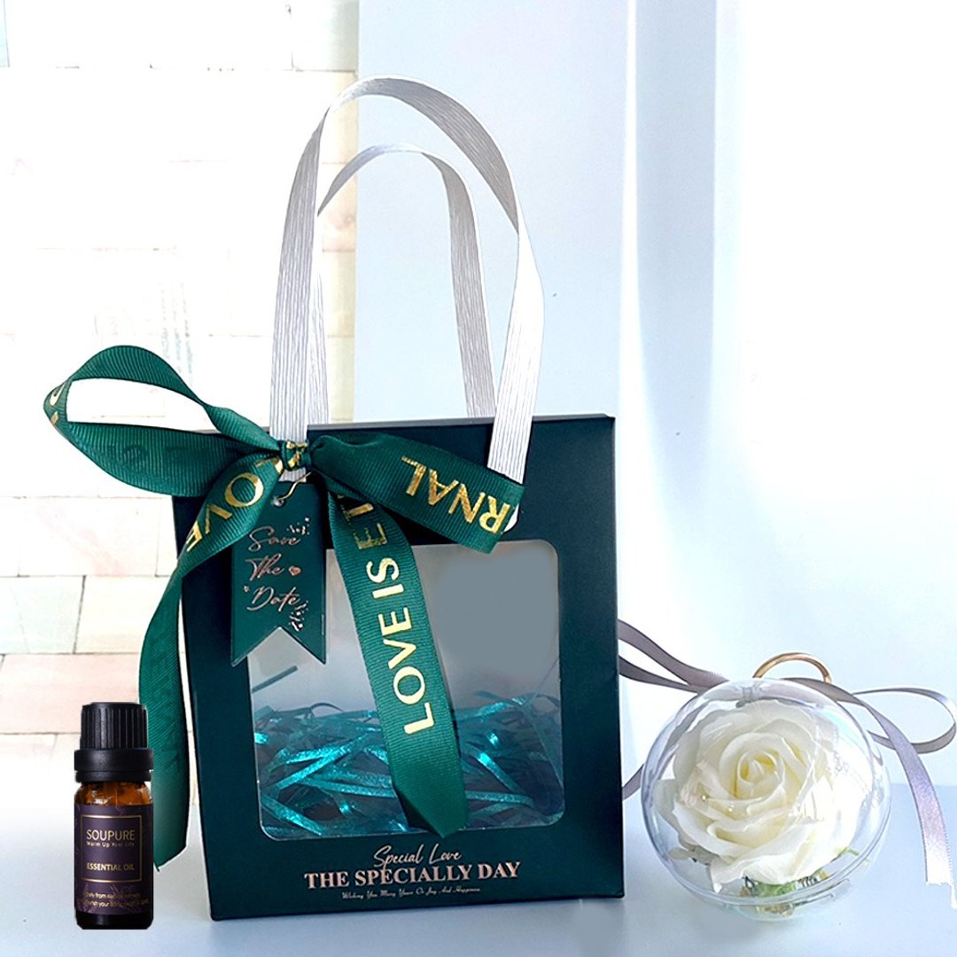 【soupure溯璞家品】婚礼小物 香氛波球+精油10ml礼盒(可自选香) - 香薰/精油/线香 - 精油 咖啡色