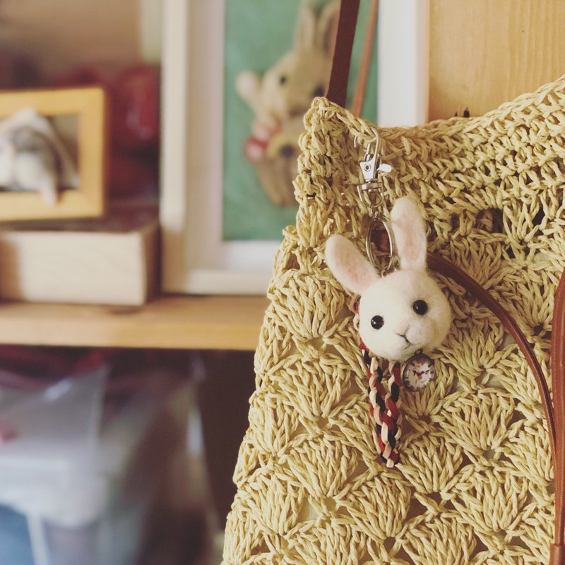 【体验】手作课程 - 羊毛毡兔子先生皮绳钥匙圈 入门课程 1人开班 - 编织/羊毛毡/布艺 - 羊毛 