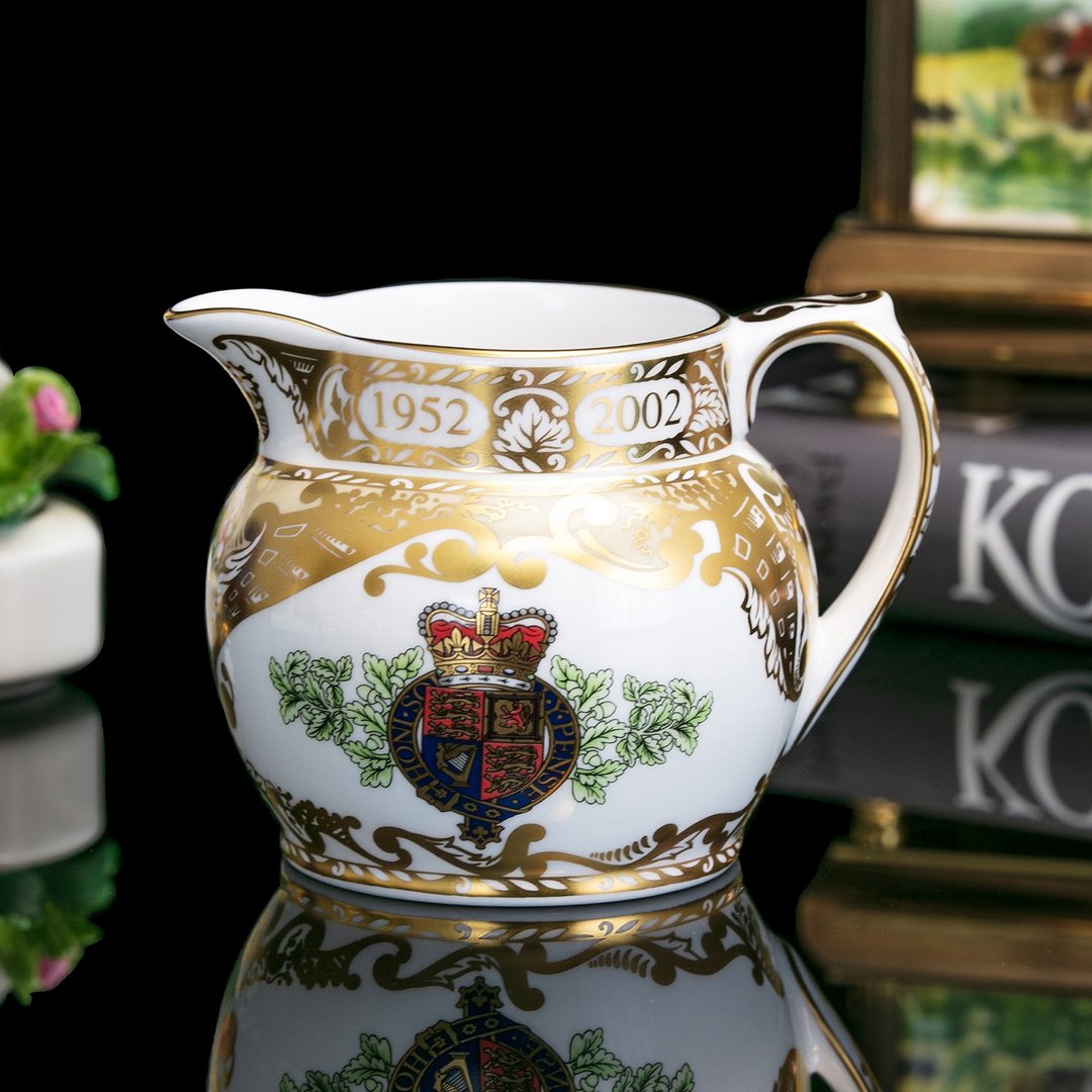 英国制Spode 2002女王纪念奢华限量骨瓷咖啡奶罐义式浓缩奶盅茶海 - 咖啡壶/周边 - 瓷 