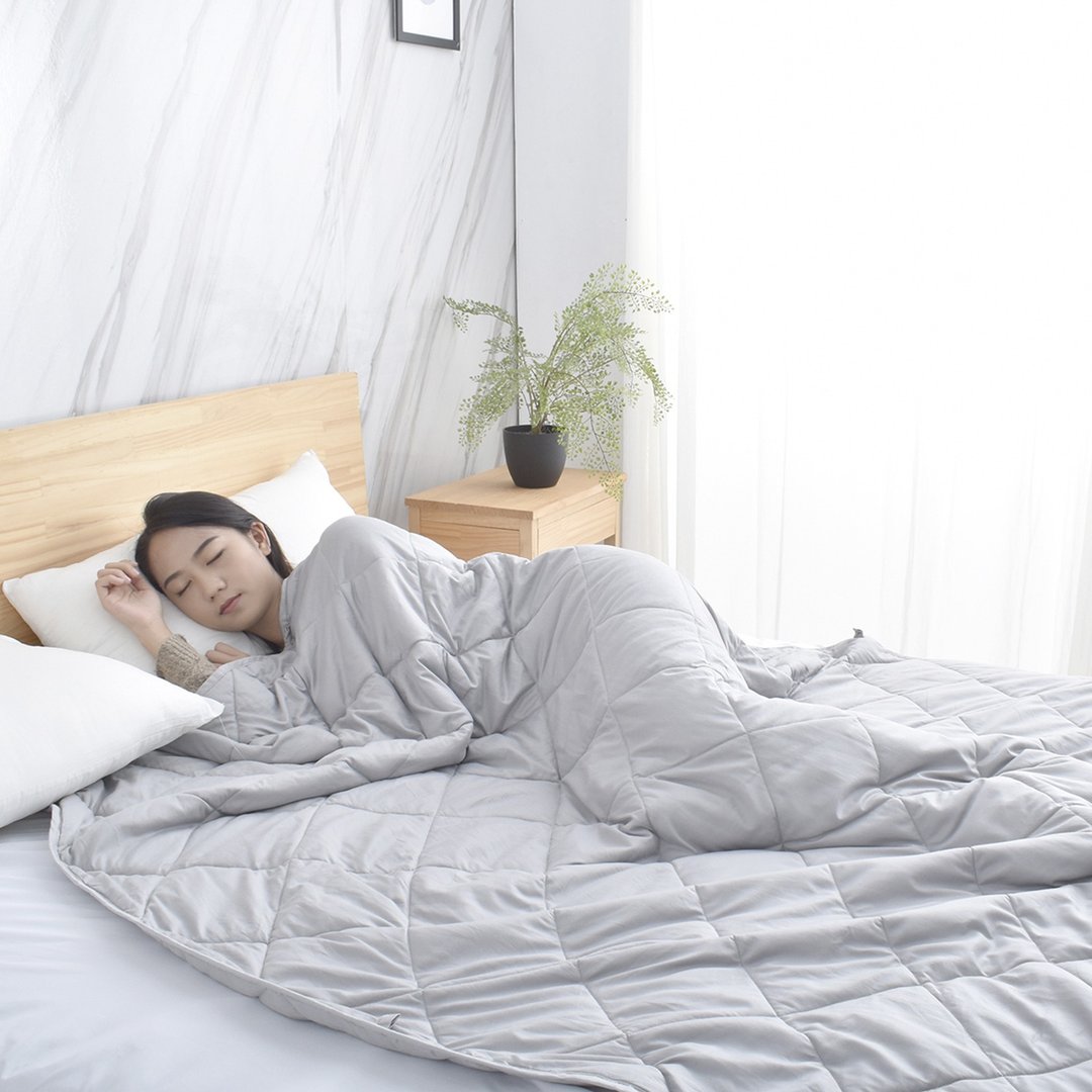 【Tumaz月熊】助眠重力被 升级款 | 菱格升级 重量分布更稳固 - 被子/毛毯 - 棉 灰色