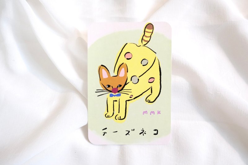 起士洞洞猫 明信片 - 卡片/明信片 - 纸 白色