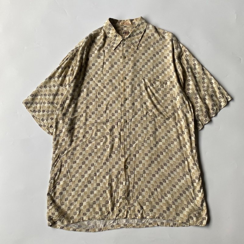 --两光师古着--小格纹浅色嫘萦衬衫 - 男装衬衫 - 其他材质 卡其色