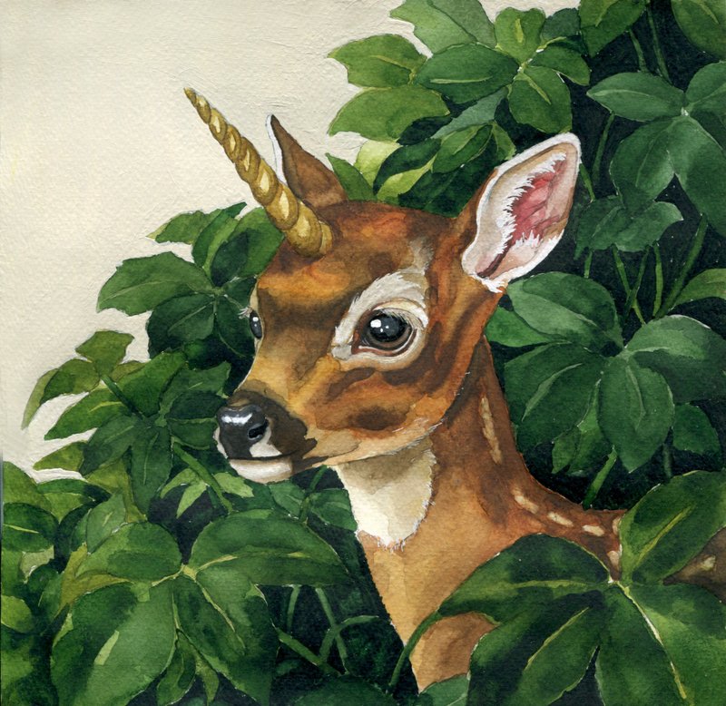 水彩独角兽 - 墙贴/壁贴 - 纸 绿色