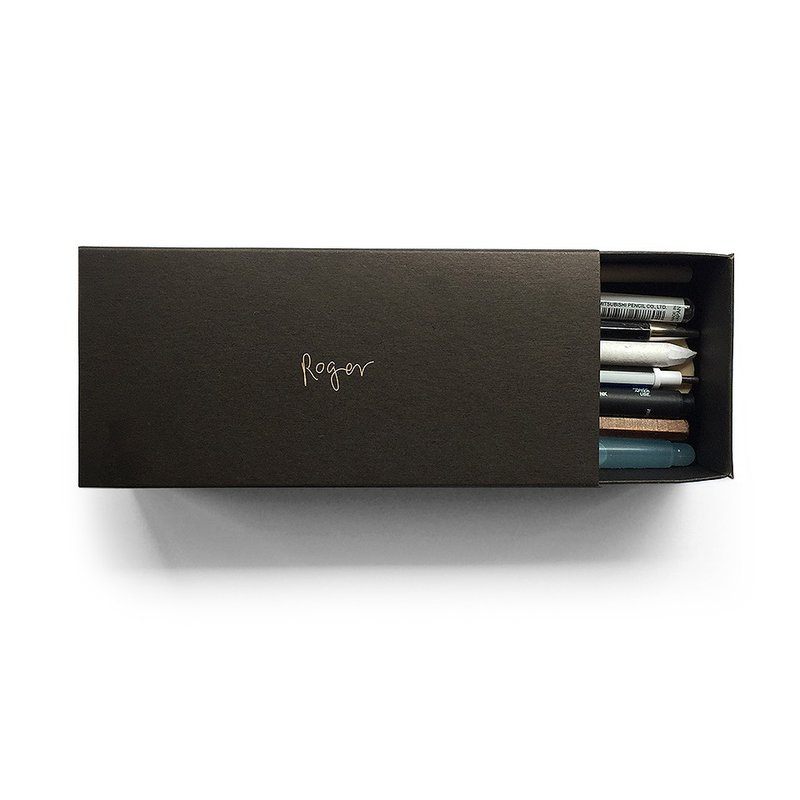 牛皮铅笔盒(收纳纸盒)最少订购2个 - 铅笔盒/笔袋 - 纸 黑色