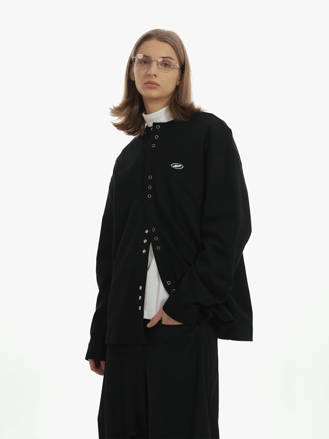 Unvesno (UN) 春季新品重磅前后两穿排扣基础长袖开衫  SWS-1629 - 男装上衣/T 恤 - 棉 蓝色