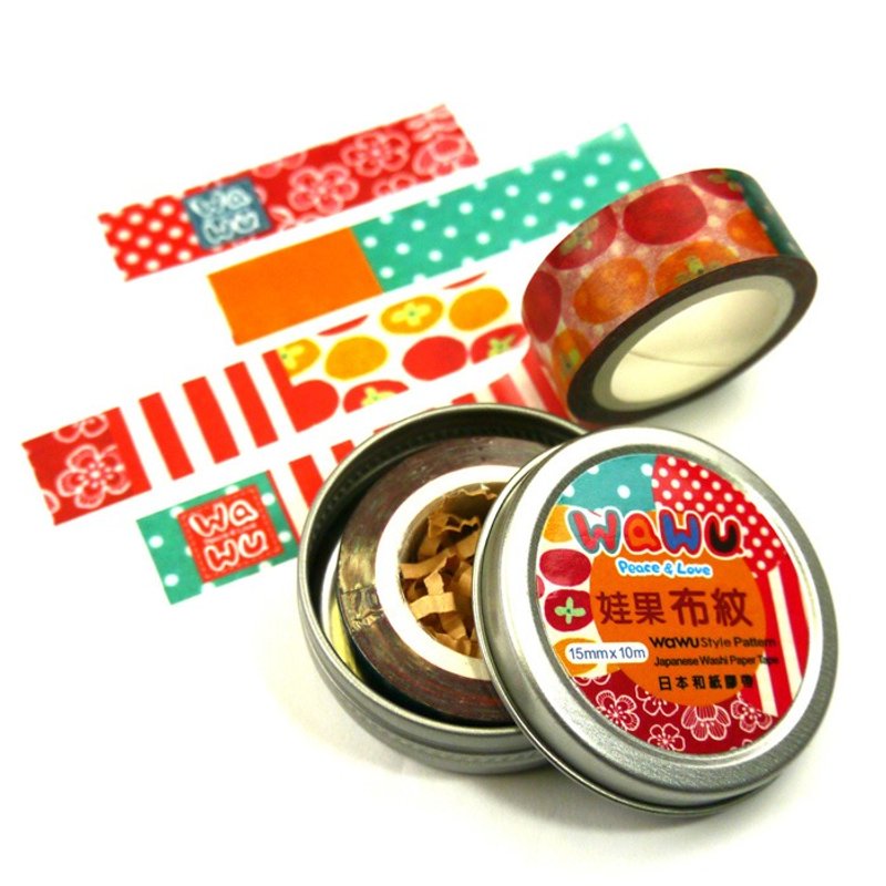 娃果布纹日本和纸胶带 - 纸胶带 - 纸 多色