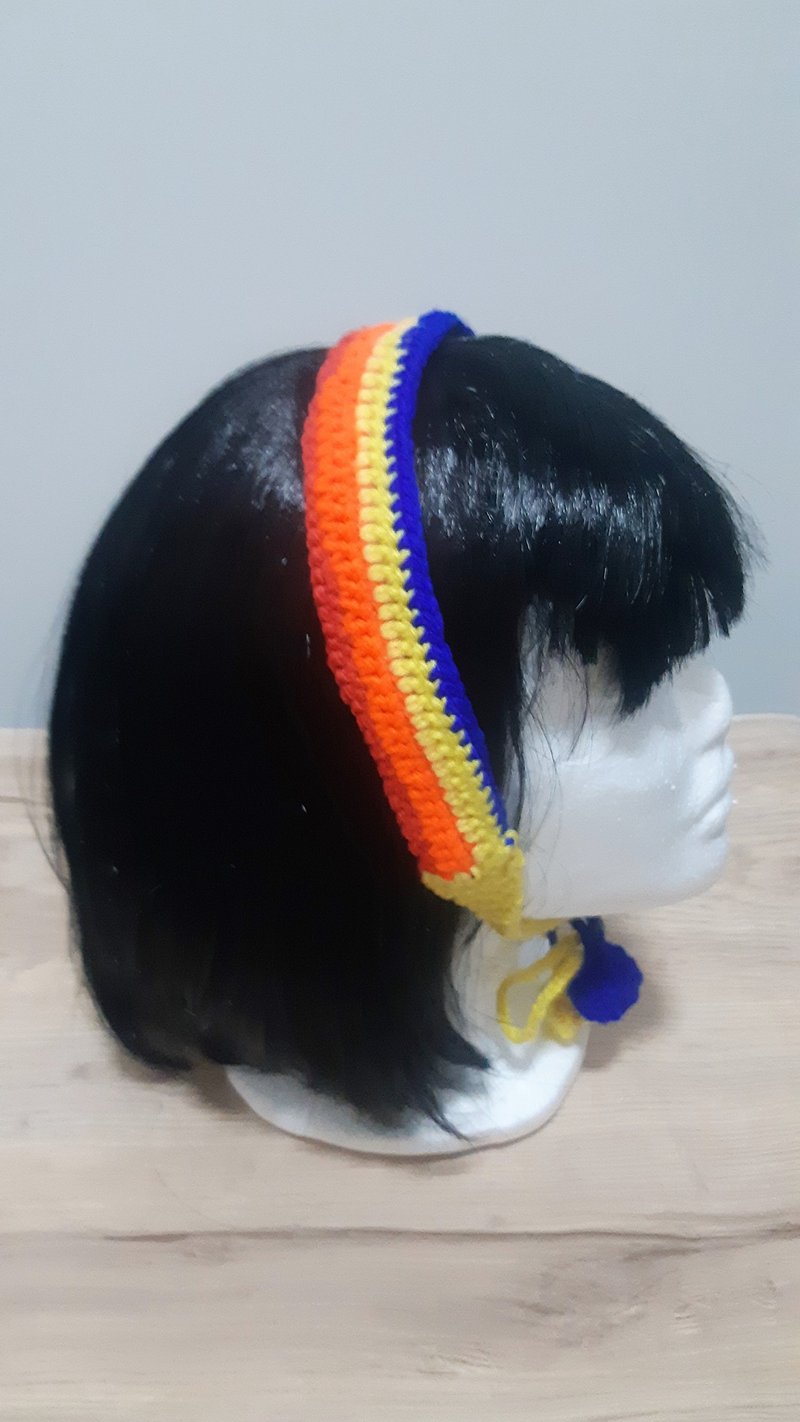 Hairbands, vintage yarn headbands, multilayer headbands, blue, yellow ,orange, - 发饰 - 其他材质 橘色
