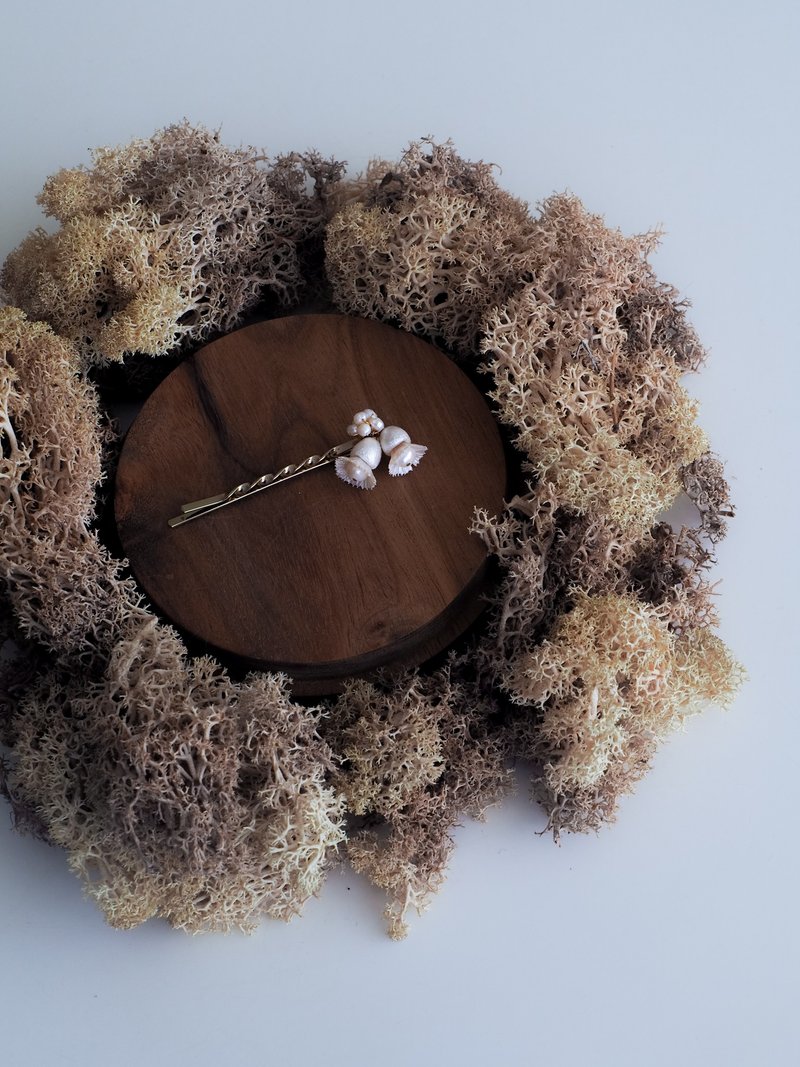 摇曳双胞胎 发夹 - 发饰 - 植物．花 白色