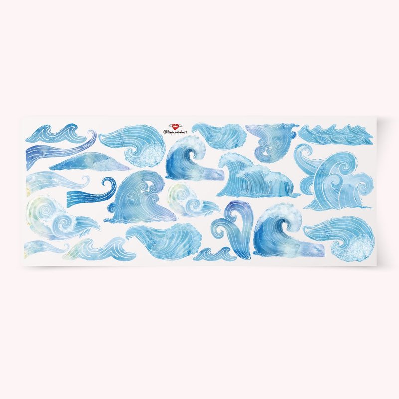 波浪透明雾面贴纸，2 张 - 贴纸 - 其他材质 