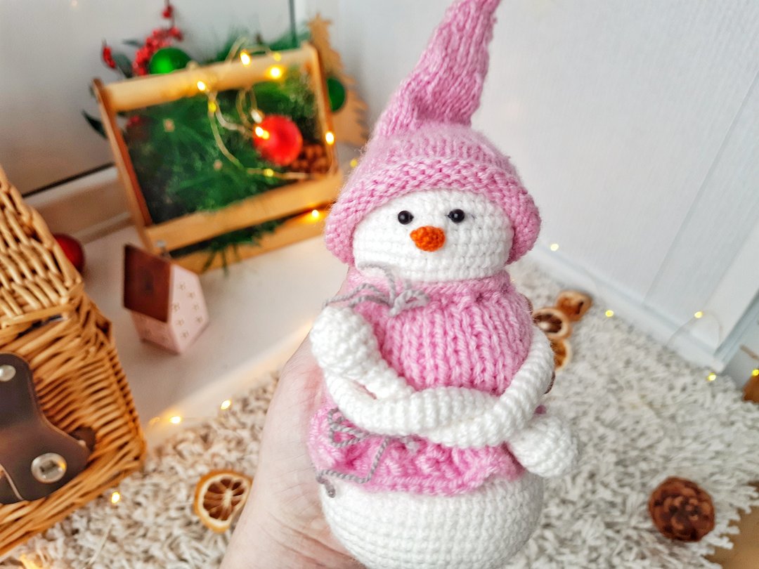 雪人钩针图案。阿米古鲁米雪人。填充式雪人玩偶钩针图案 - 手工艺教程/工具书 - 其他材质 