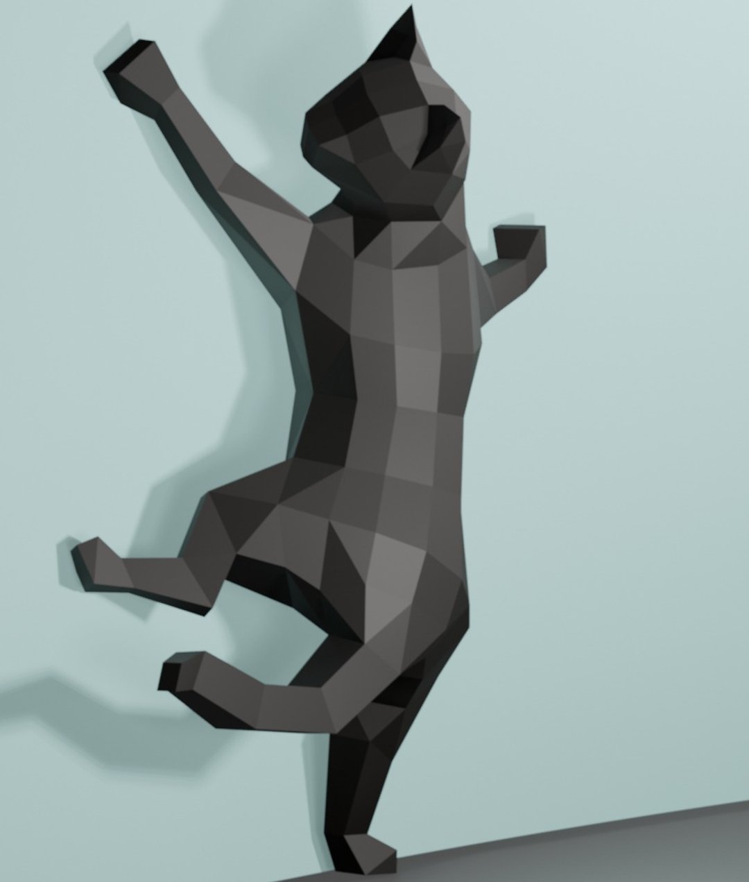 LowPoly cat, perfect for decoration. Origami-3D decor. - 图文模板设计 - 其他材质 